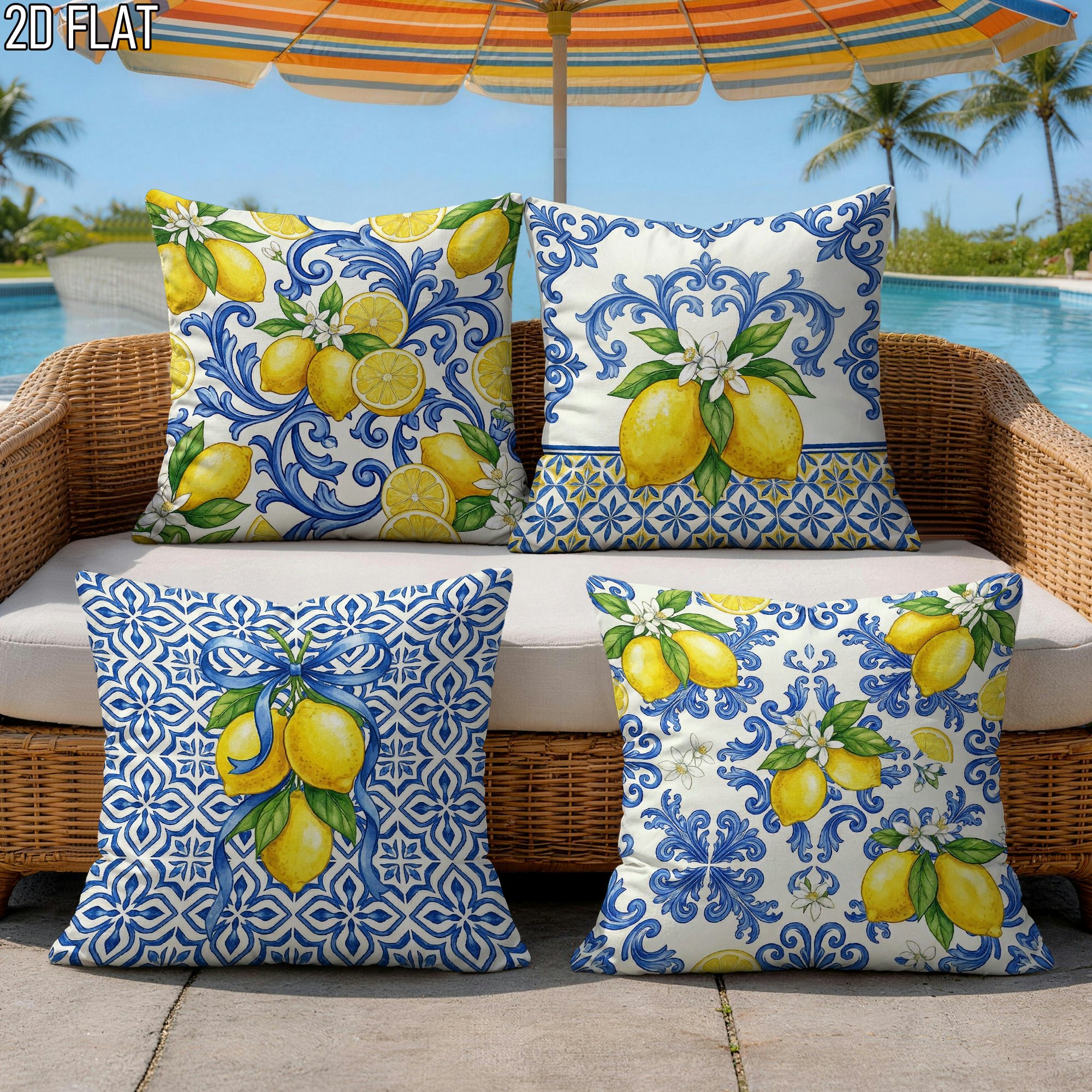 4Pcs Italian Summer Style Thro - Ceramic Tile Blank avaliação e preço