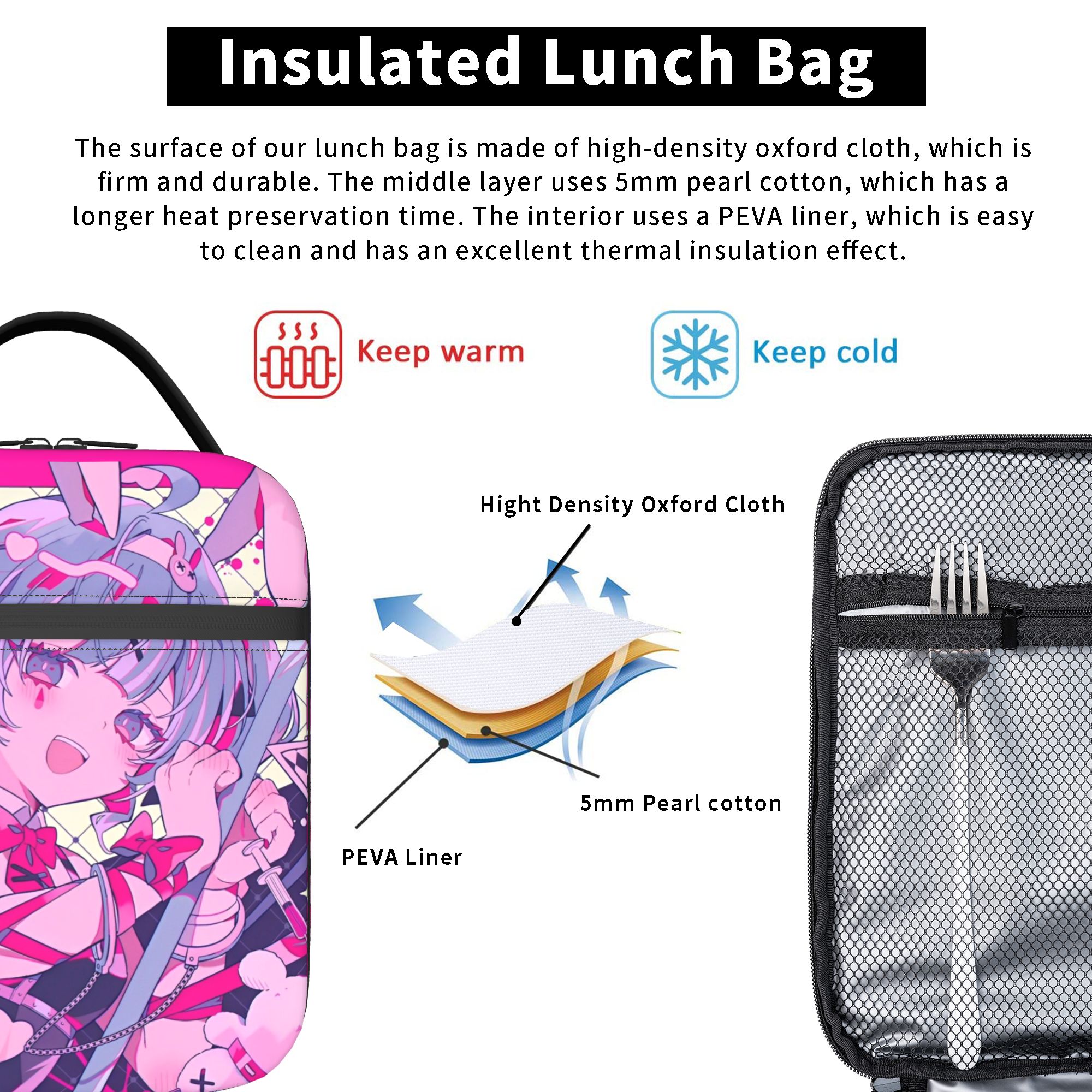 Hatsune Miku  Insulated Lunch  - Tote Bag Sublimation avaliação e preço