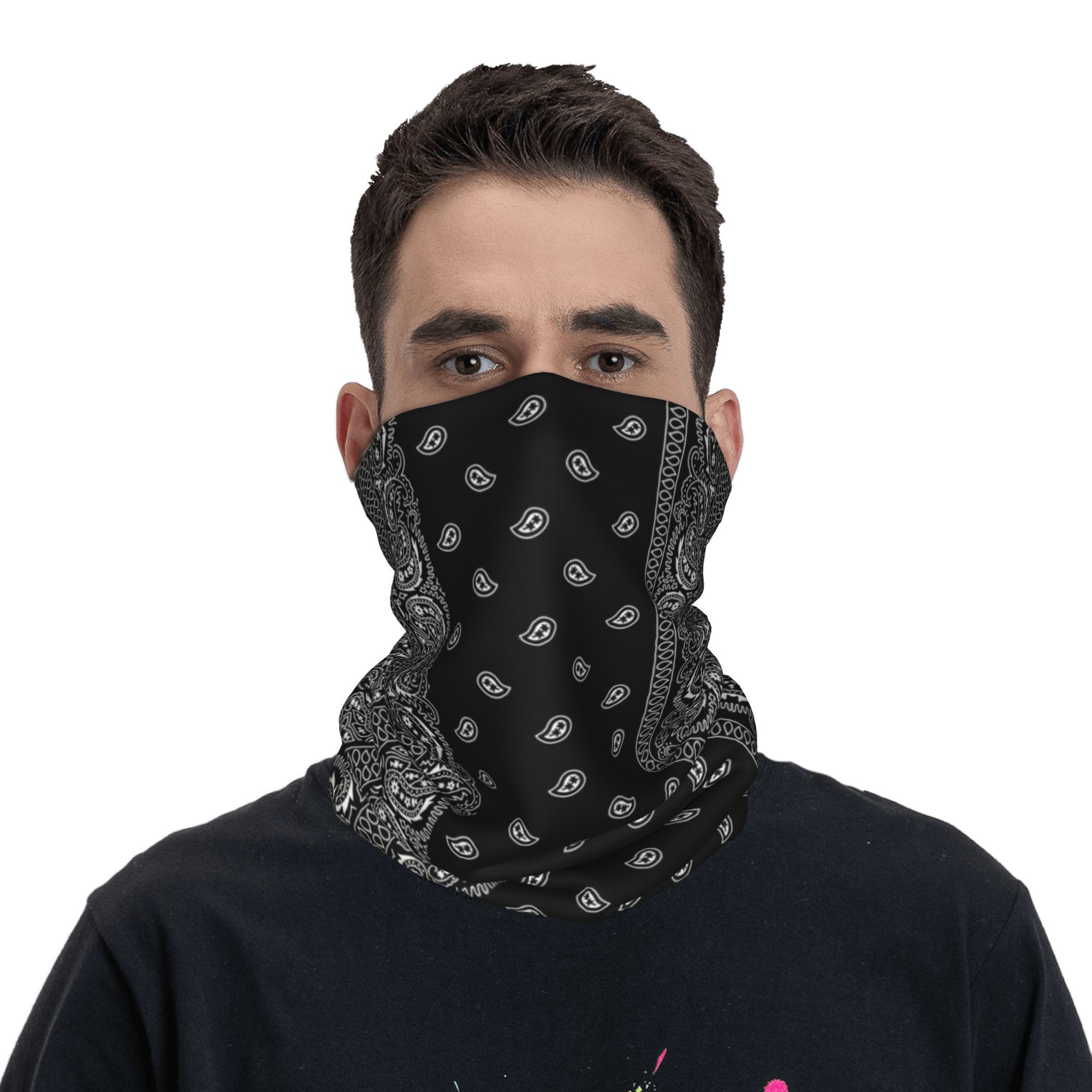Custom Black And White Paisley - Bandana Blank White avaliação e preço