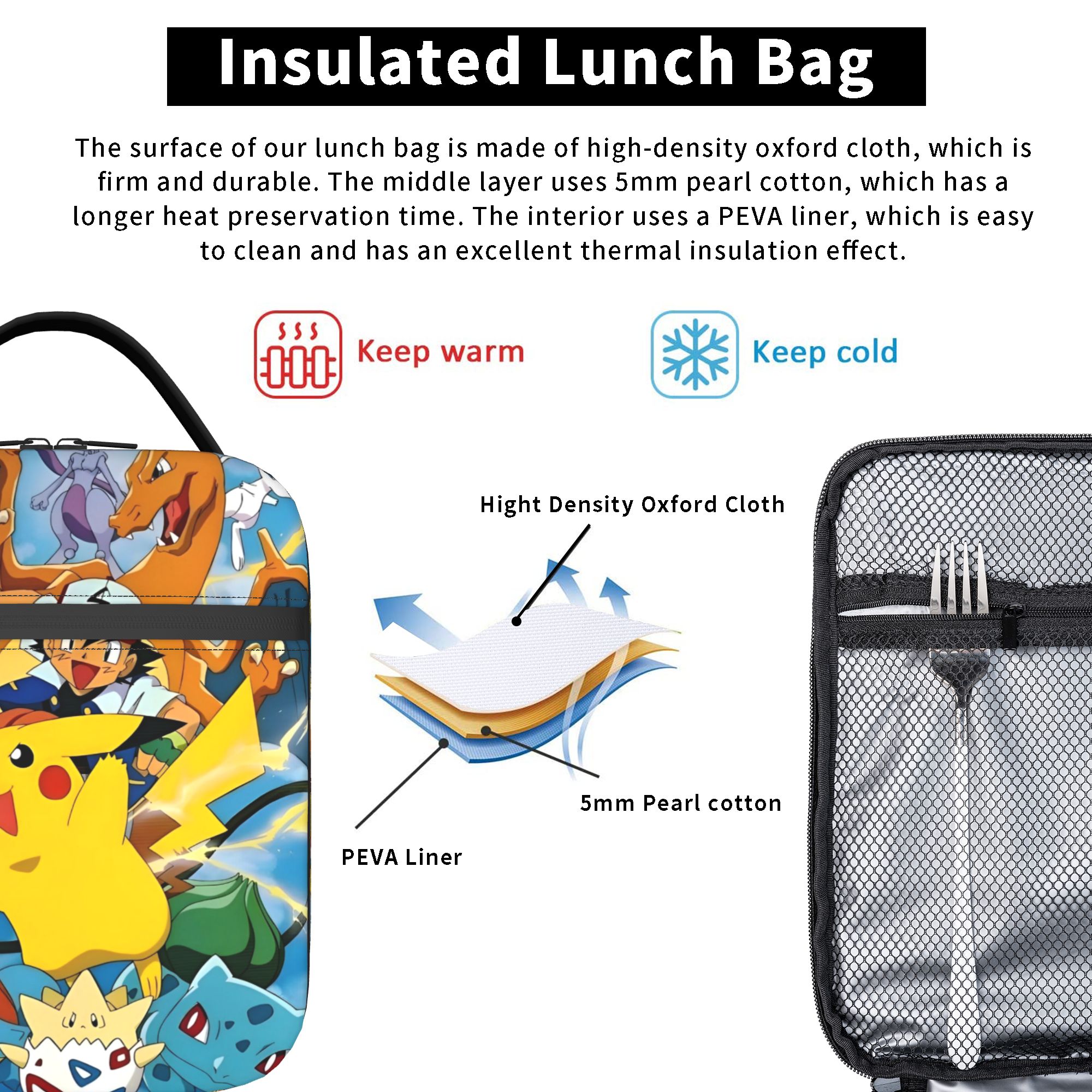 Cute Cartoon Manga Poke-Mon In - Tote Bag Sublimation avaliação e preço