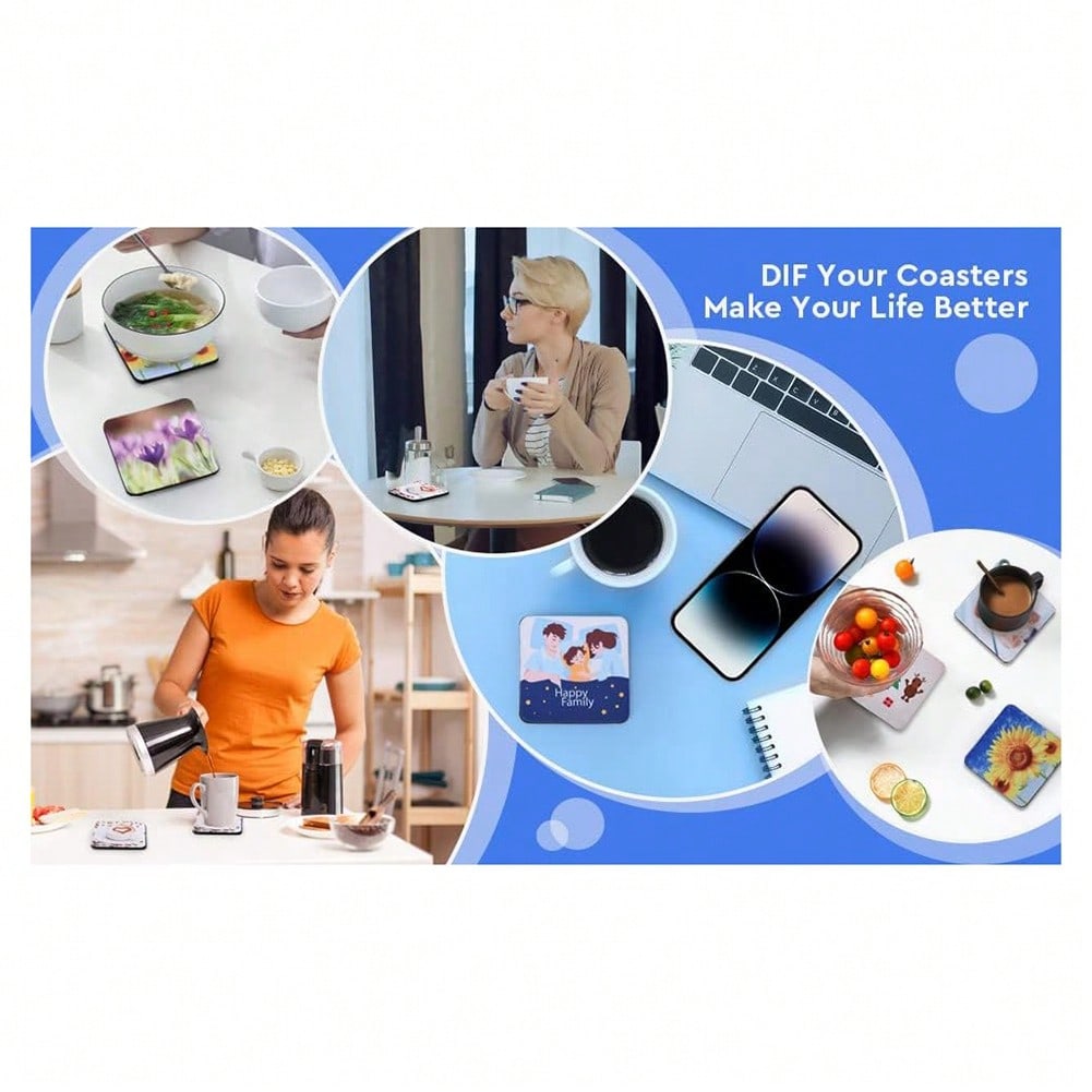 1PCS Square Sublimation Blanks - Coaster Sublimation Blank avaliação e preço