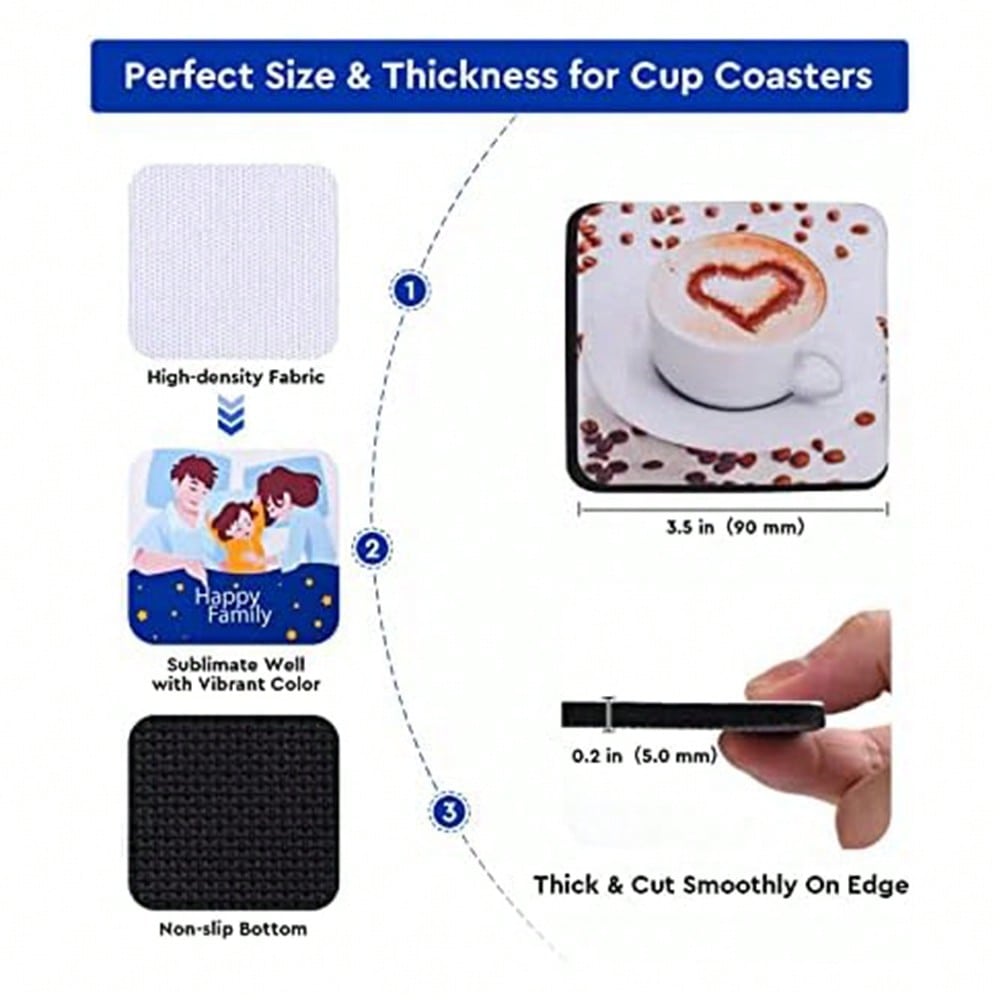 1PCS Square Sublimation Blanks - Coaster Sublimation Blank avaliação e preço