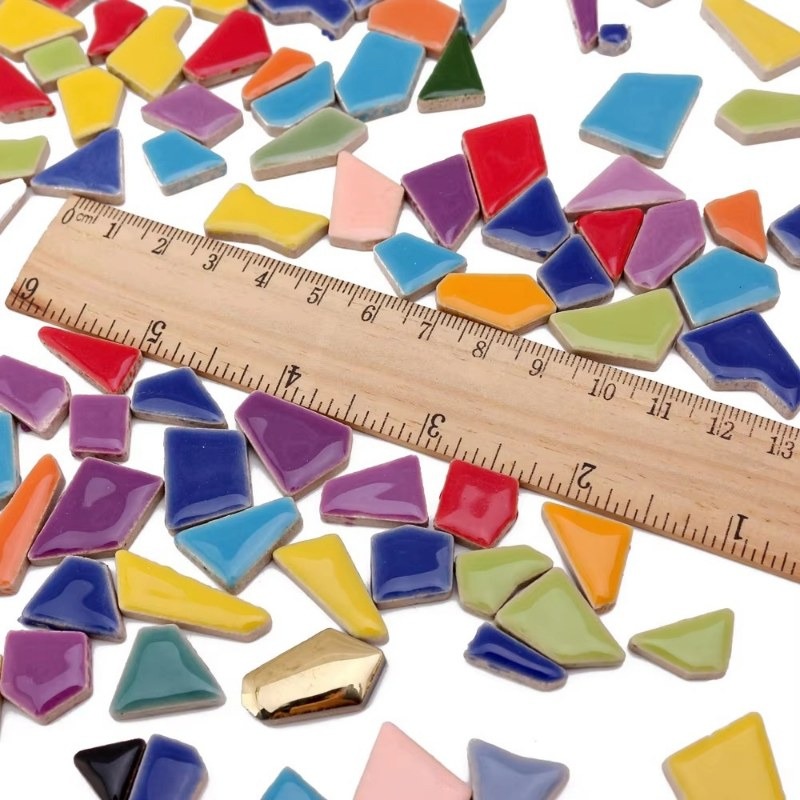 100g Randomly Mixed Colors DIY - Ceramic Tile Blank avaliação e preço