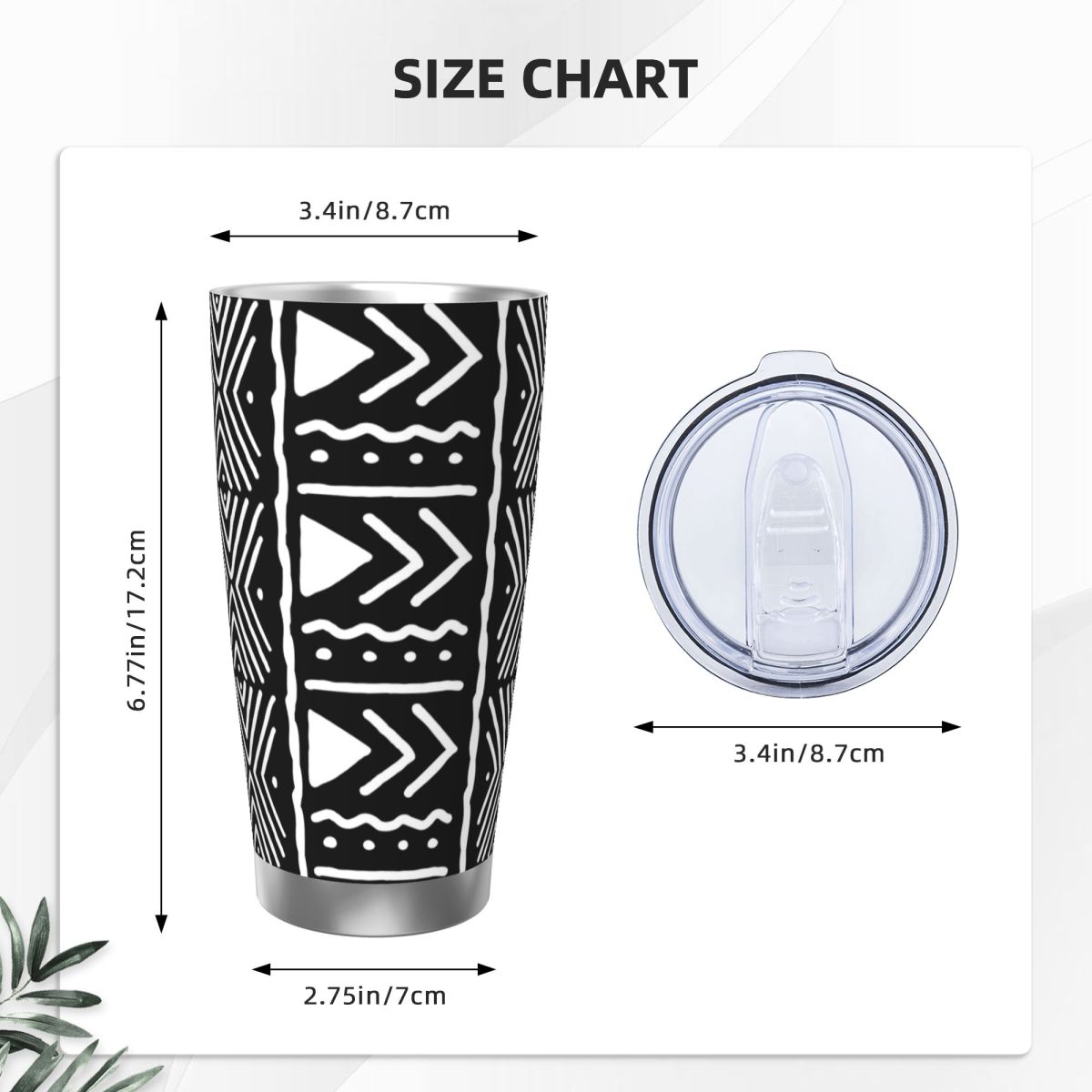 Black And White African Bogola - Tumbler 20Oz White avaliação e preço