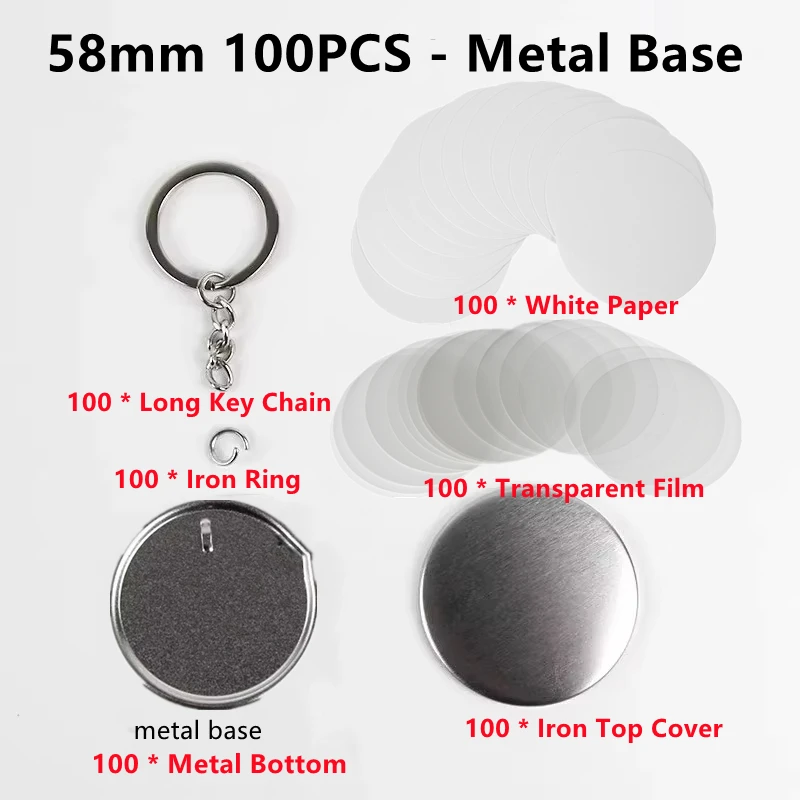 100PCS Blank Plastic/Metal But - Button Badge Blank avaliação e preço