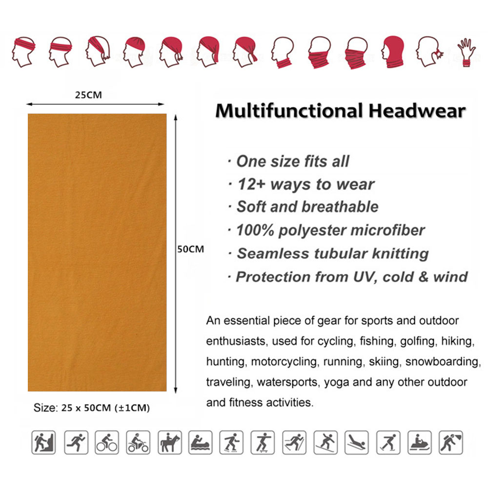 55 Solid Colors Outdoor Sports - Bandana Blank White avaliação e preço