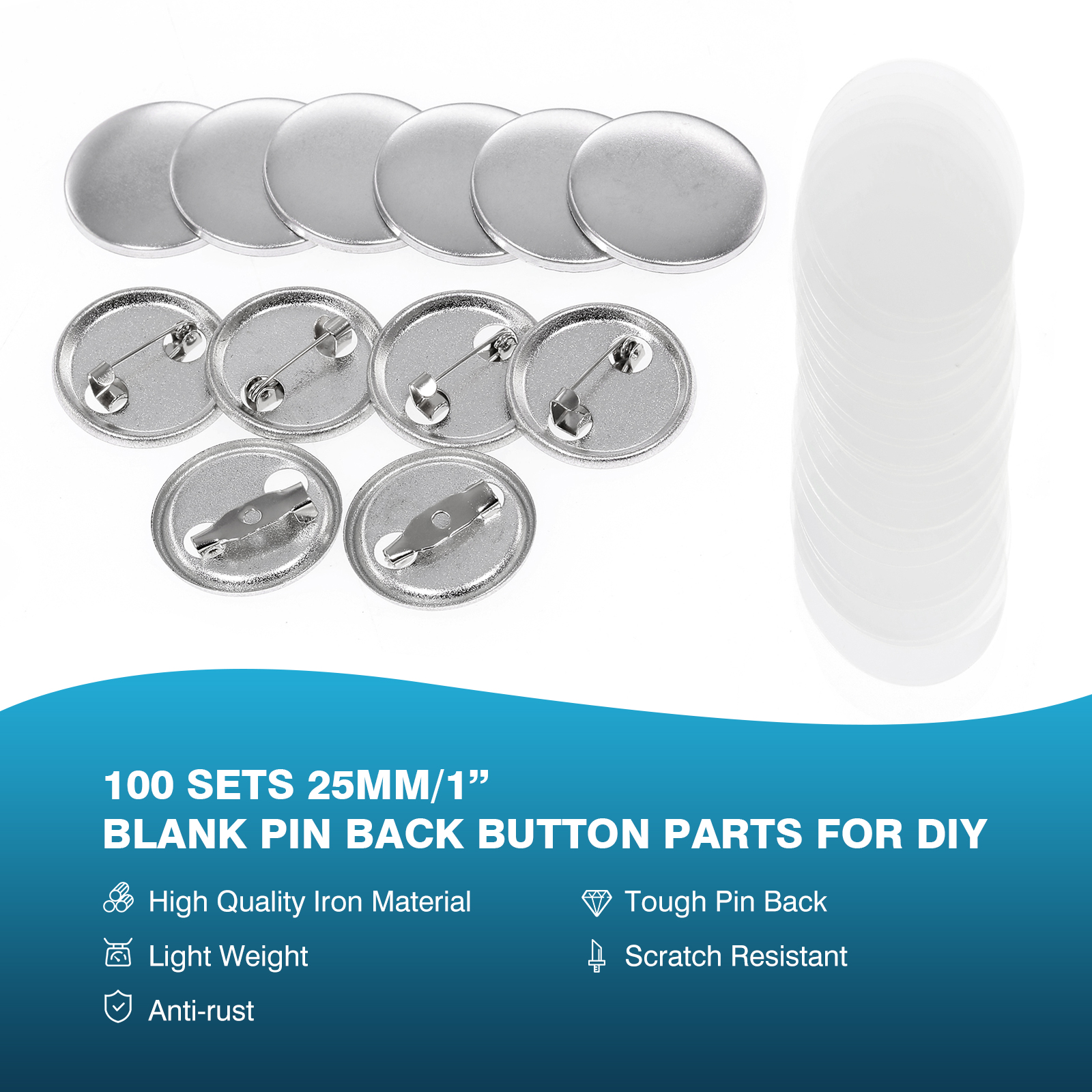 100Pcs Mini DIY Round Mirror M - Button Badge Blank avaliação e preço