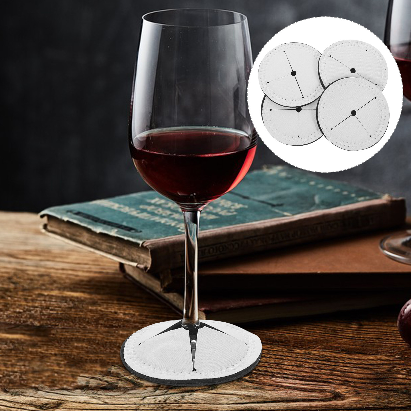 4Pcs Wine Cup Coasters Blank S - Coaster Sublimation Blank avaliação e preço