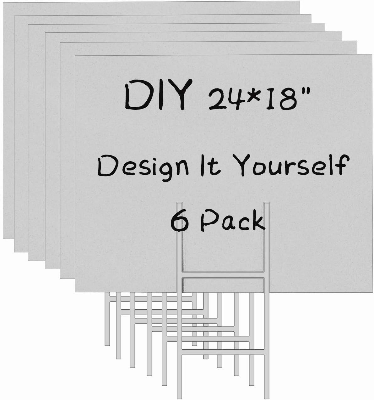 6 Pack 24x18 White Blank Lawn  - Yard Sign Blank avaliação e preço