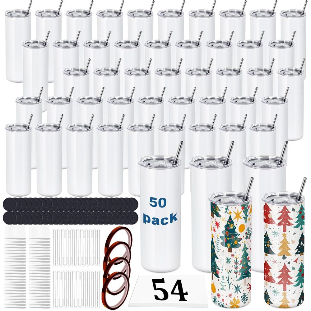 50 Pack 20 OZ Sublimation Tumb - Tumbler 20Oz White avaliação e preço