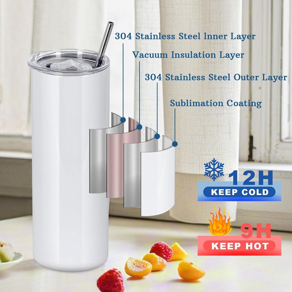 50 Pack 20 OZ Sublimation Tumb - Tumbler 20Oz White avaliação e preço
