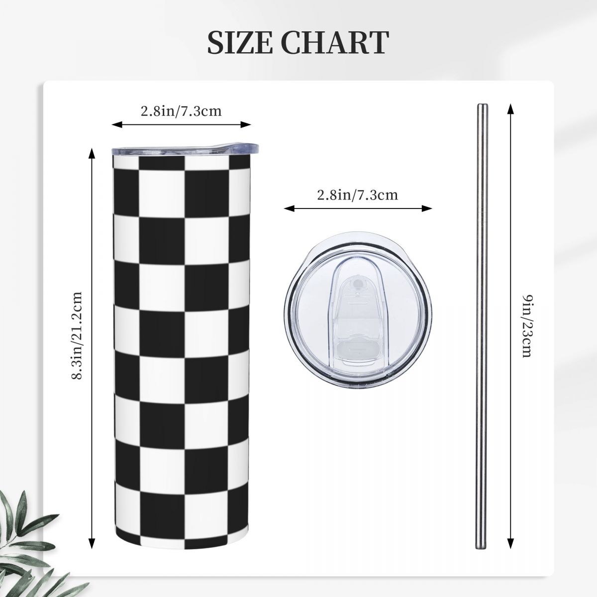 Black And White Checkerboard S - Tumbler 20Oz White avaliação e preço