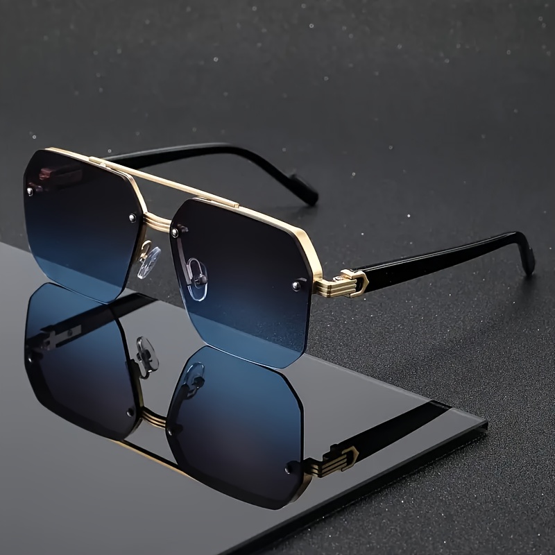 Trendy Double-Bridge Men's Squ - Metal Photo Panel avaliação e preço