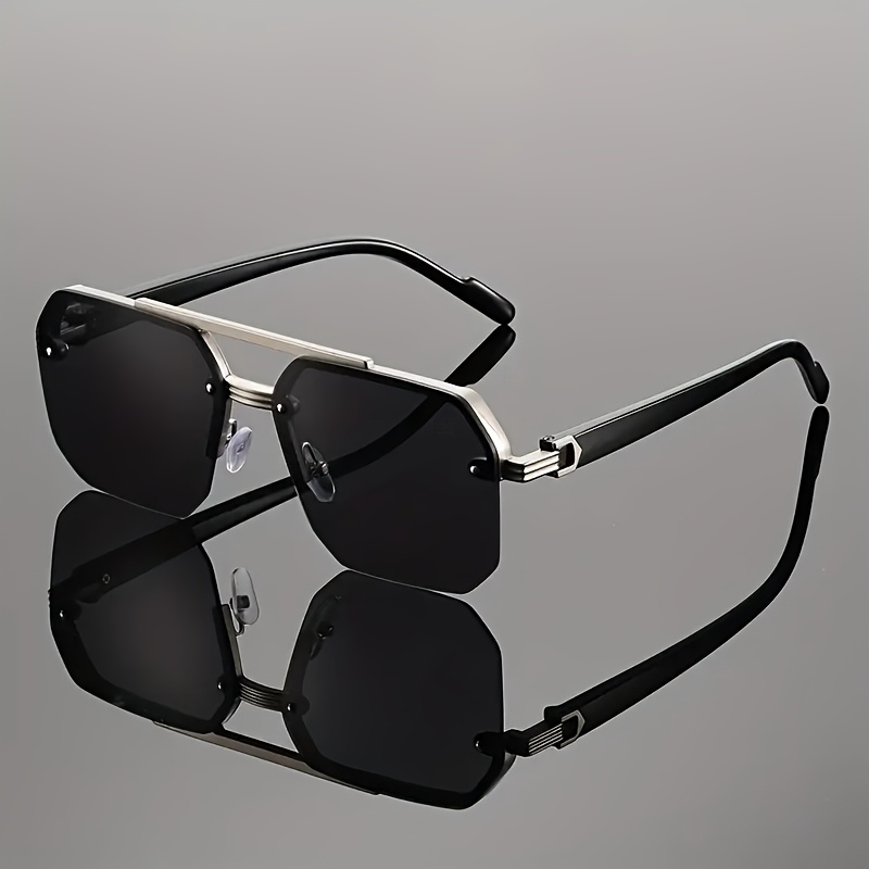 Trendy Double-Bridge Men's Squ - Metal Photo Panel avaliação e preço