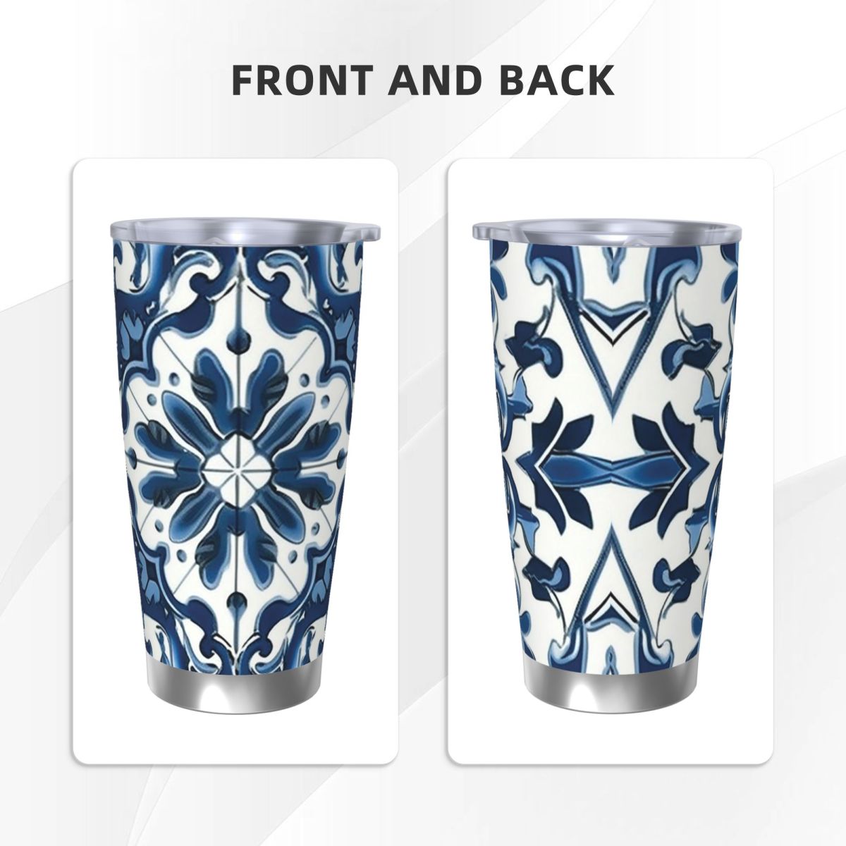 Blue And White Majolica Patter - Tumbler 20Oz White avaliação e preço