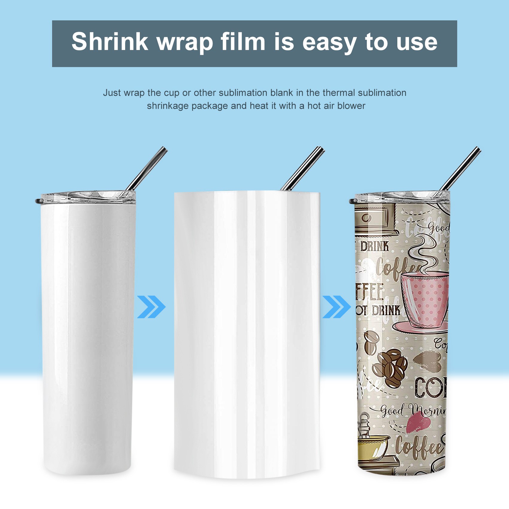 ABHI-30Pcs Sublimation Shrink  - Sublimation Mug White avaliação e preço