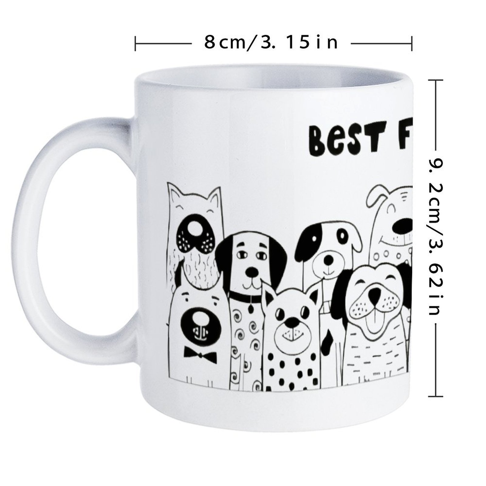 Illustration Of Dogs With The  - Sublimation Mug White avaliação e preço