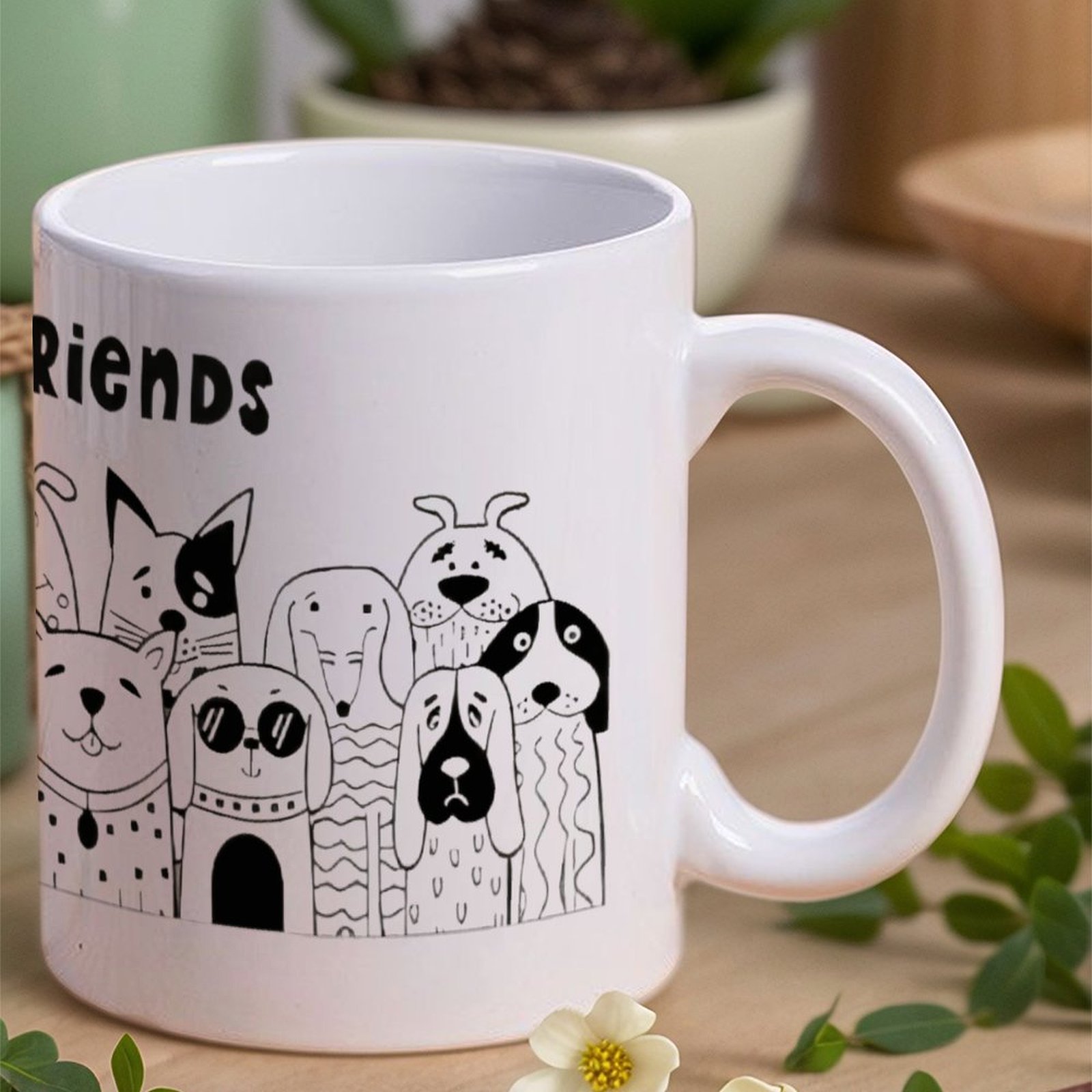 Illustration Of Dogs With The  - Sublimation Mug White avaliação e preço