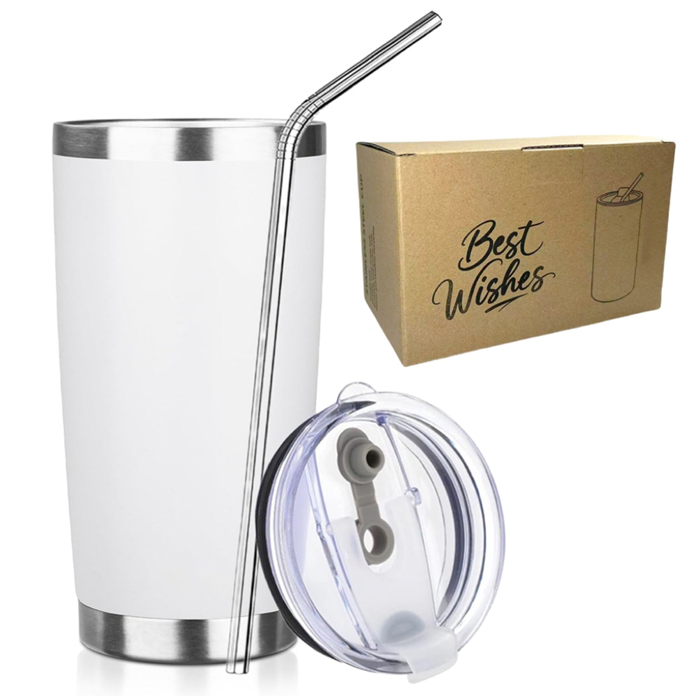 20oz Tumbler Mug with Lid and  - Tumbler 20Oz White avaliação e preço